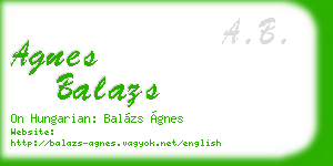agnes balazs business card
