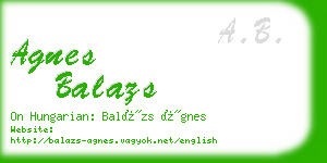 agnes balazs business card